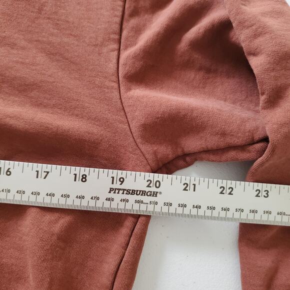 Sporty & Rich Hoodie Mens Small Rust Brown 100% Cotton Made in USA Pullover - Picture 6 of 7